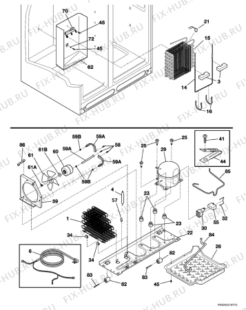 Взрыв-схема холодильника Frigidaire GPSZ28V9CS5 - Схема узла Cooling system 017